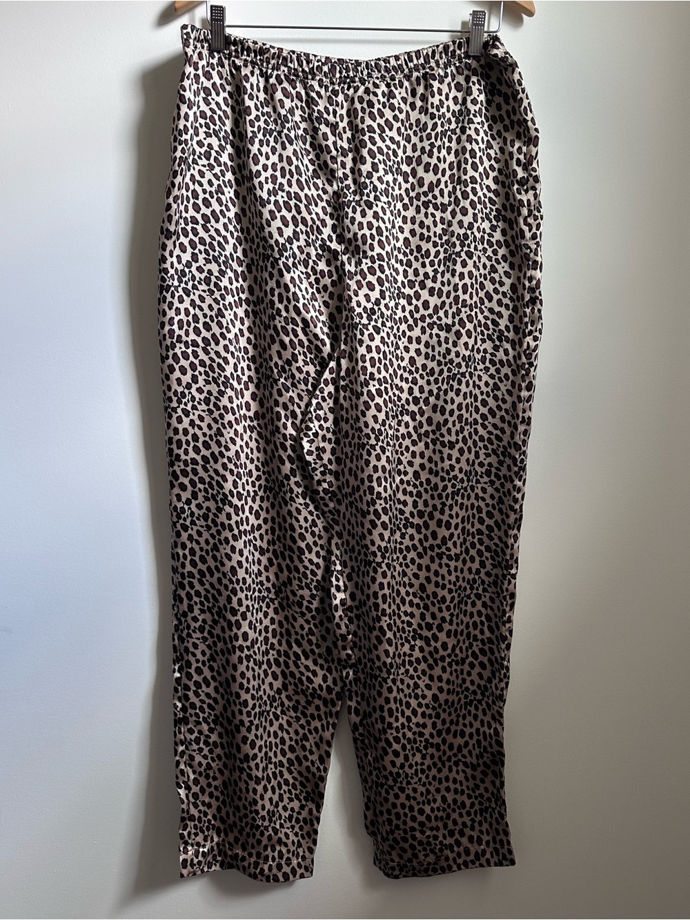 Leopard Satin Pajama Set - Brown Animal Print - Picture 3 of 13